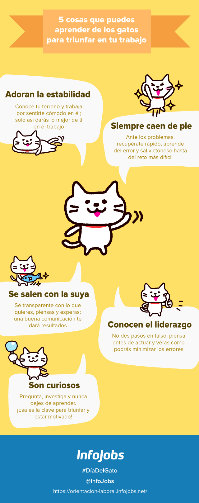 5 talentos que puedes aprender los gatos para triunfar en el trabajo